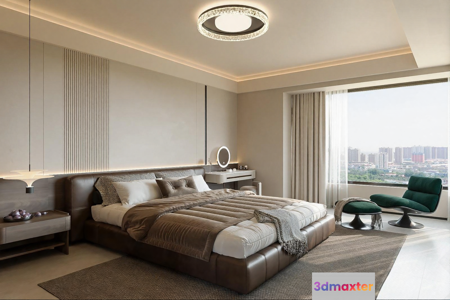 Modern Master Bedroom 3D Model - 21369 - CORONA Render