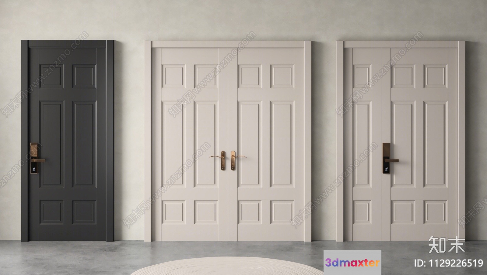 A Row Of Doors 3D Model - 17690 - VRAY Render