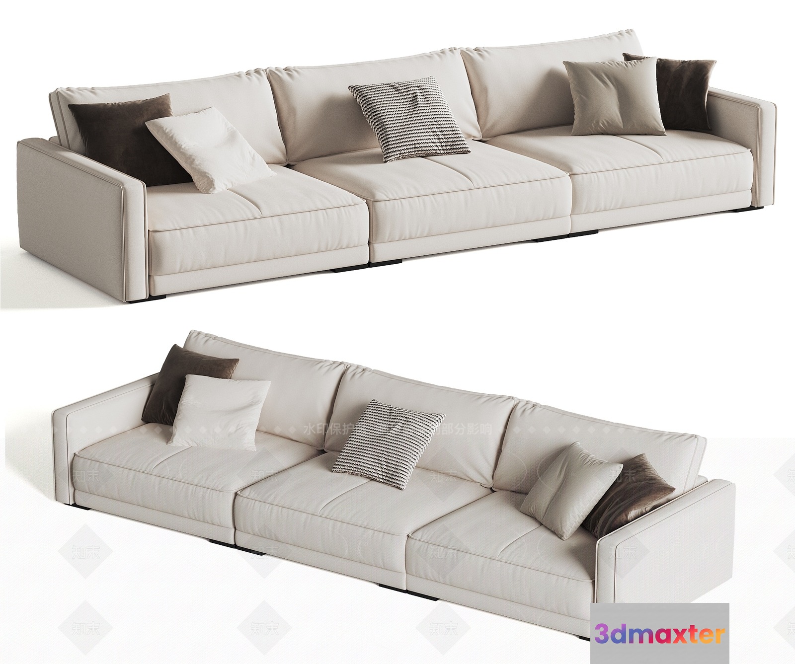 Modern White Sofa 3D Model - 8699 - CORONA Render