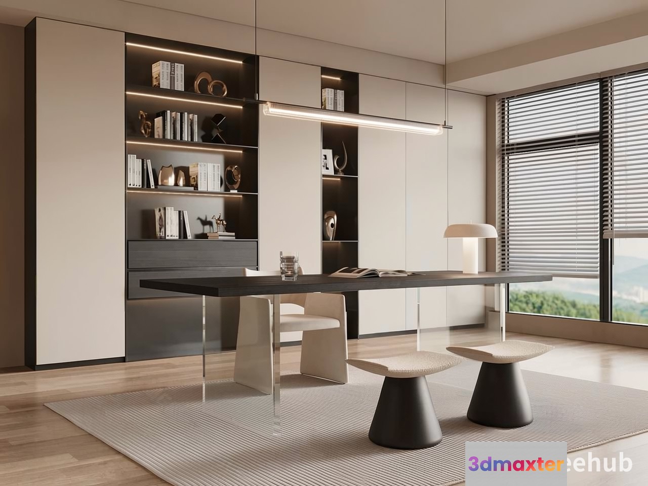 Modern Minimalist Dining Room 3D Model - 19881 - VRAY Render