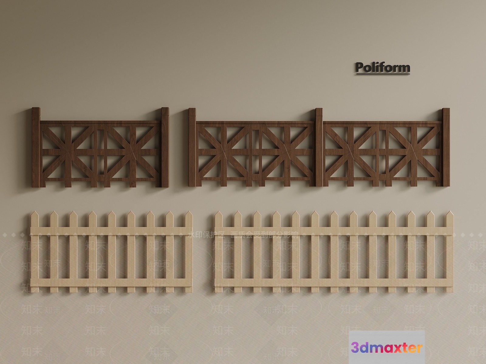Wooden Fence Designs 3D Model - 12769 - VRAY Render