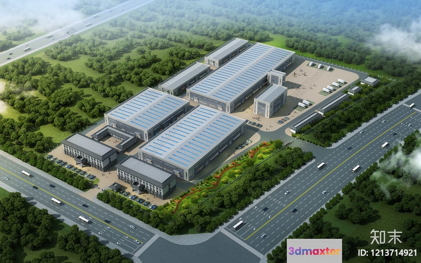 Industrial Buildings 3D Model - 14139 - VRAY Render