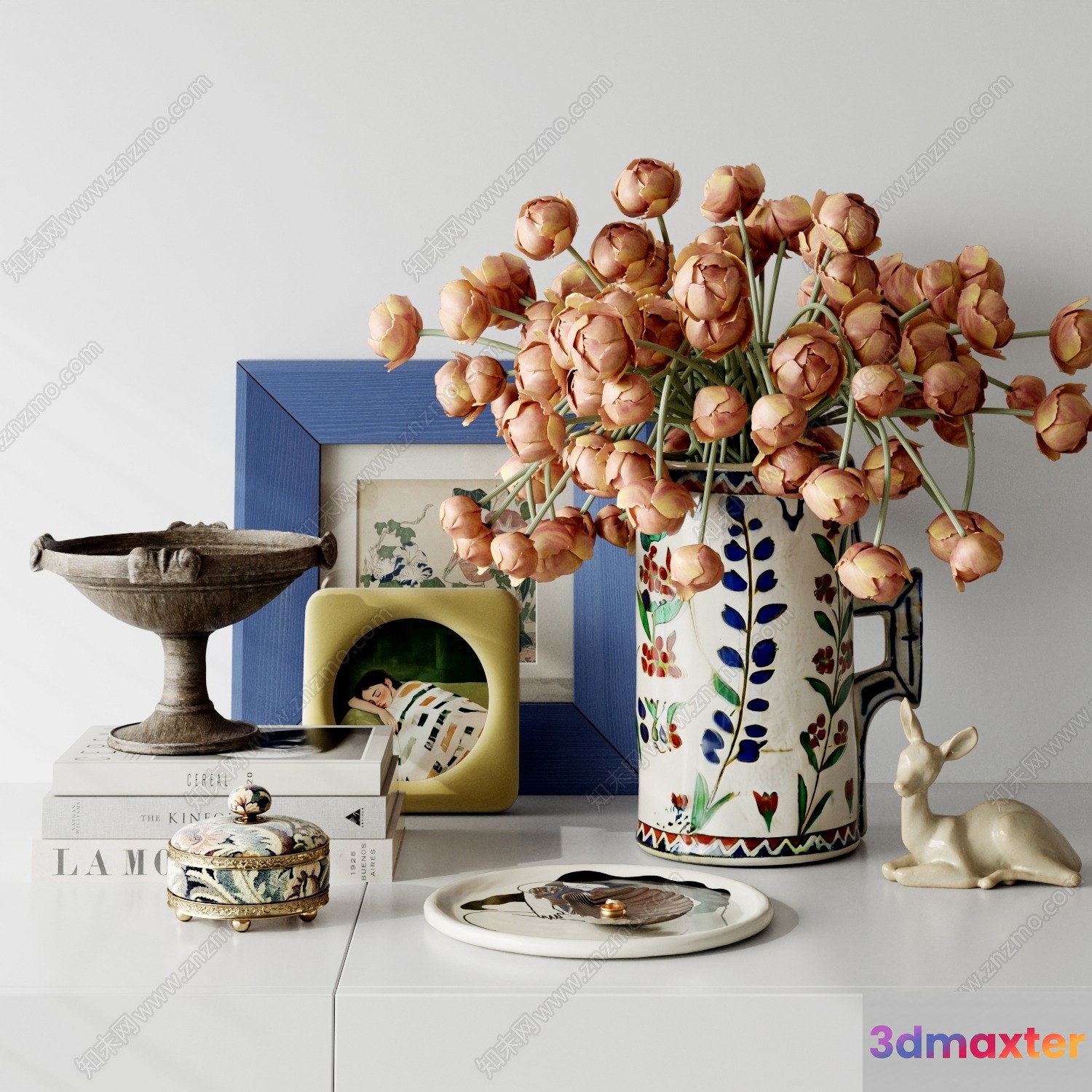A Vase Of Flowers 3D Model - 9908 - VRAY Render