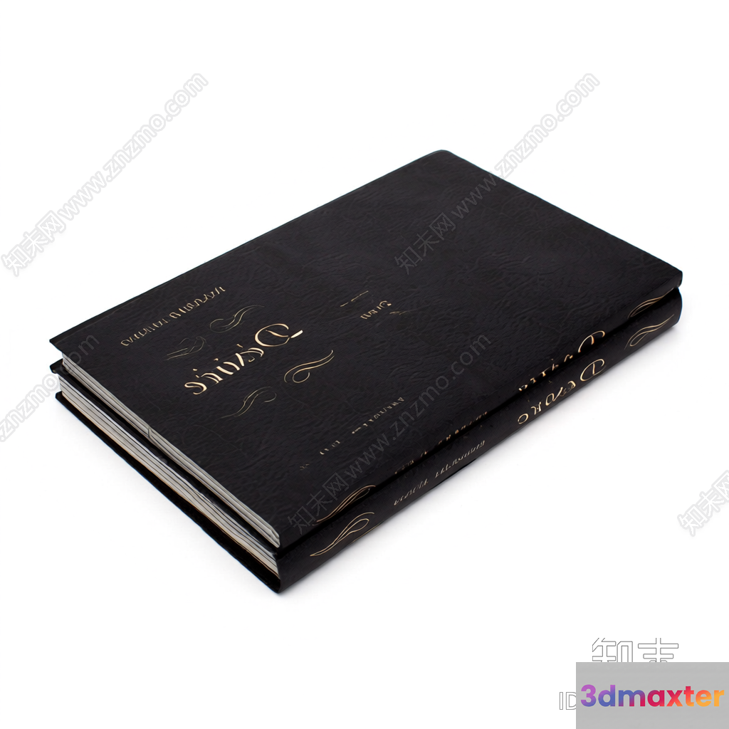 The Single Main Subject Is A Book With A Black Cover 3D Model - 1674 - VRAY Render