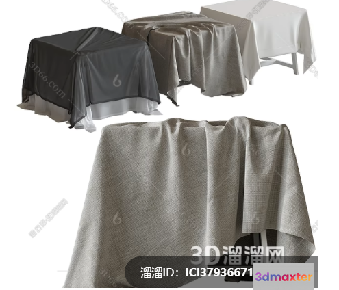 A 3D Model Of A Tablecloth 3D Model - 16738 - VRAY Render