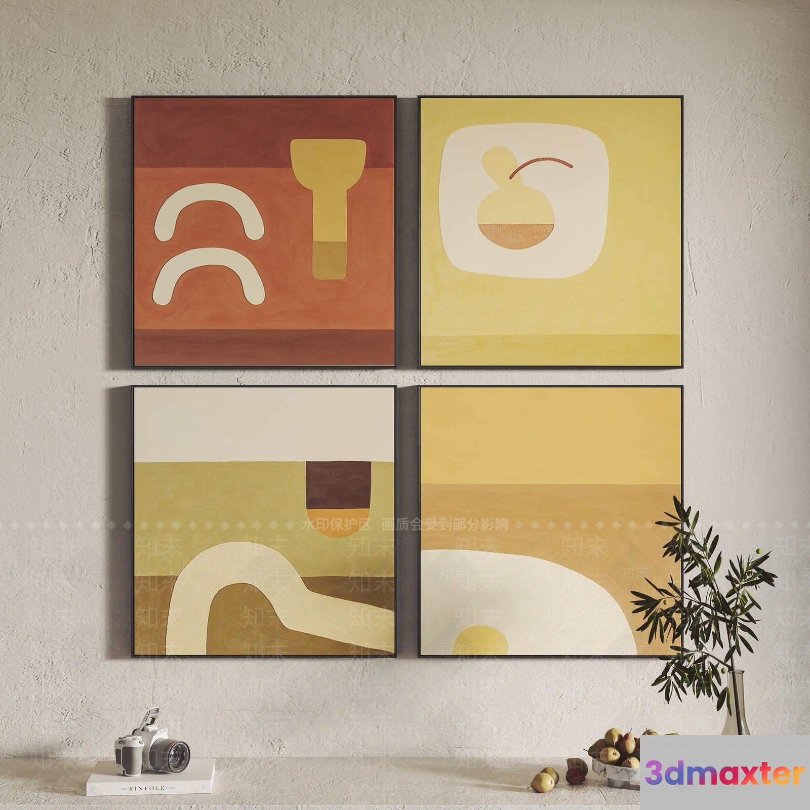 Abstract Art Prints 3D Model - 12717 - VRAY Render