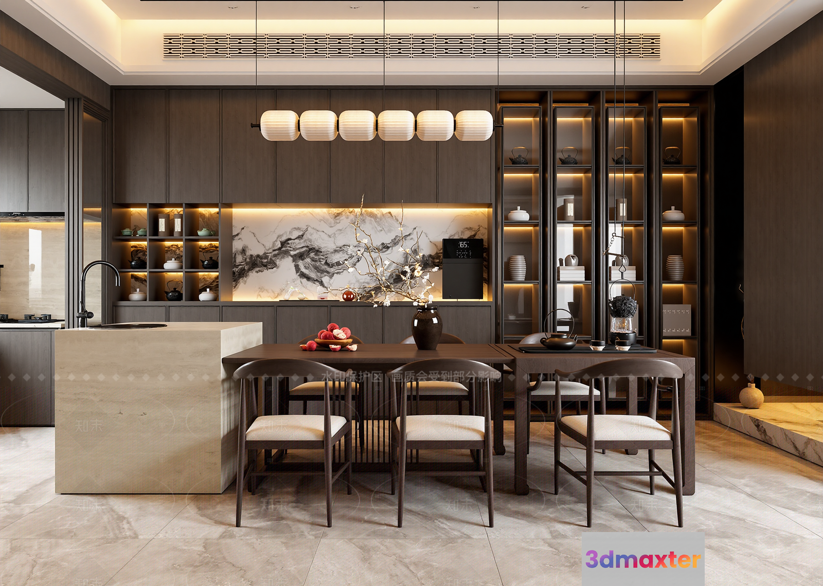 Modern Dining Room 3D Model - 17219 - VRAY Render