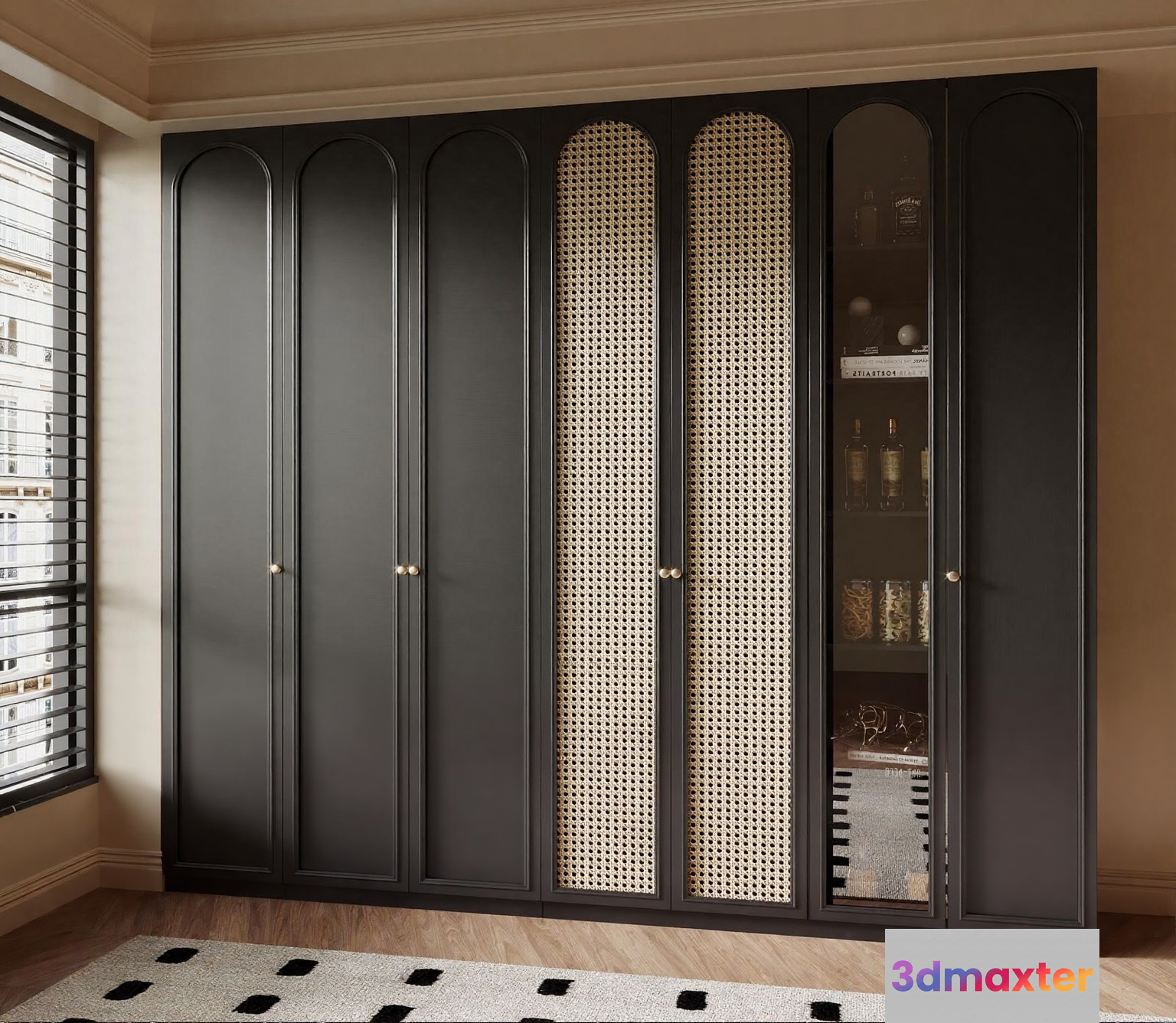 Dark Grey Cabinet 3D Model - 19049 - VRAY Render