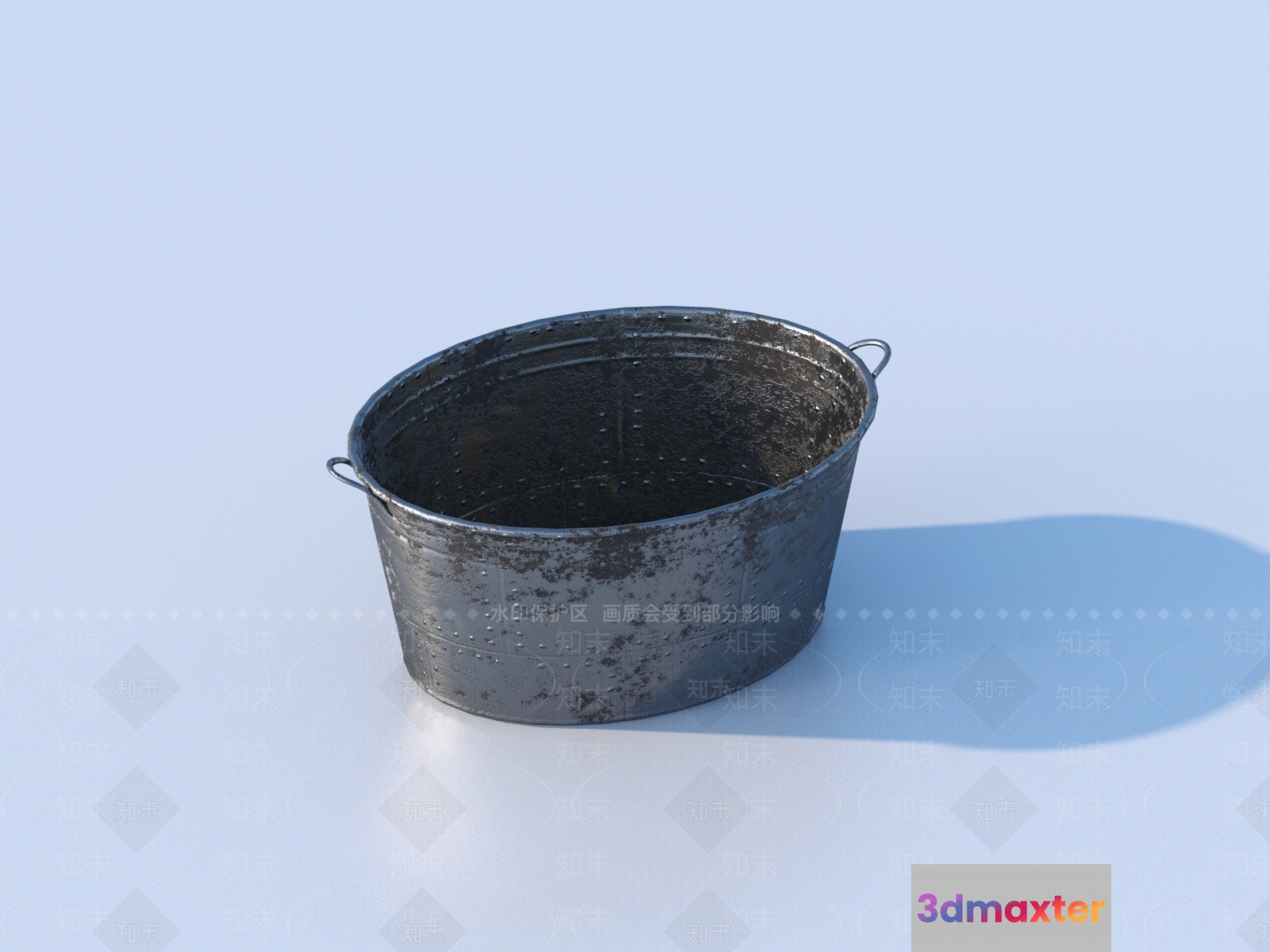 A Metal Bucket With Handles 3D Model - 13672 - VRAY Render