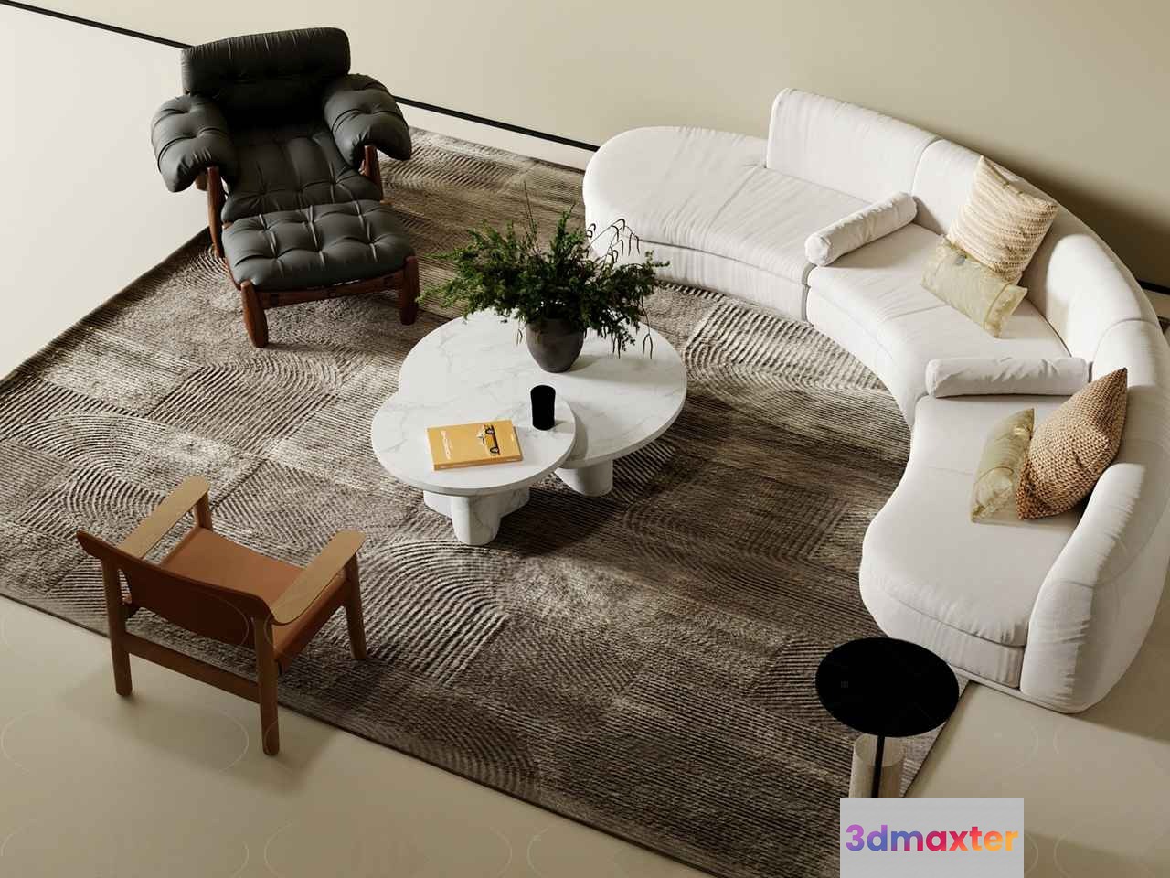 Modern Living Room 3D Model - 15820 - CORONA Render