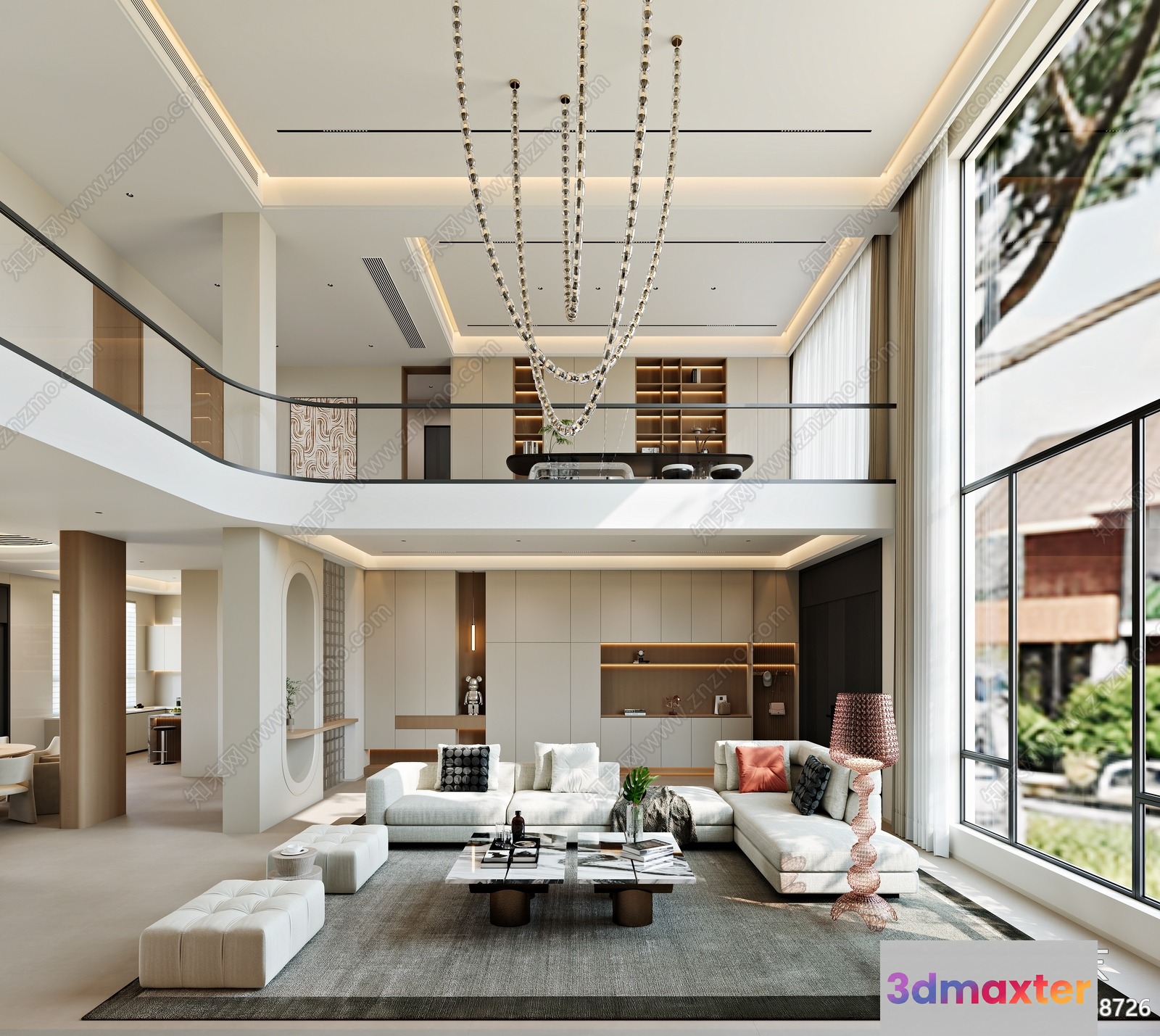 Modern Living Room 3D Model - 9668 - VRAY Render