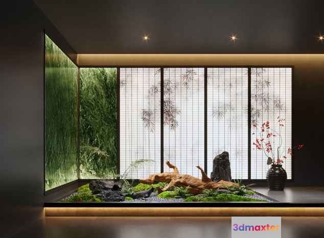 Modern Japanese Garden 3D Model - 3617 - CORONA Render