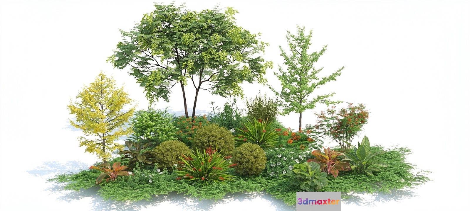 A Lush Garden Scene 3D Model - 5584 - VRAY Render