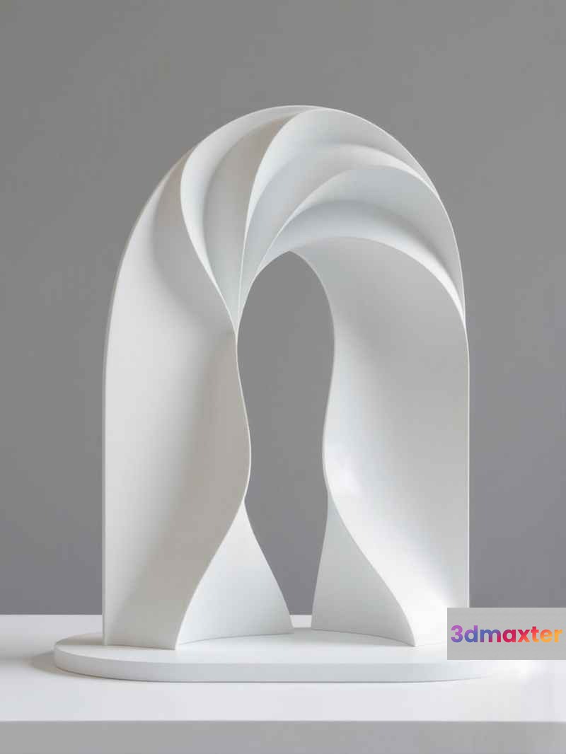 Modern White Sculpture 3D Model - 13392 - VRAY Render