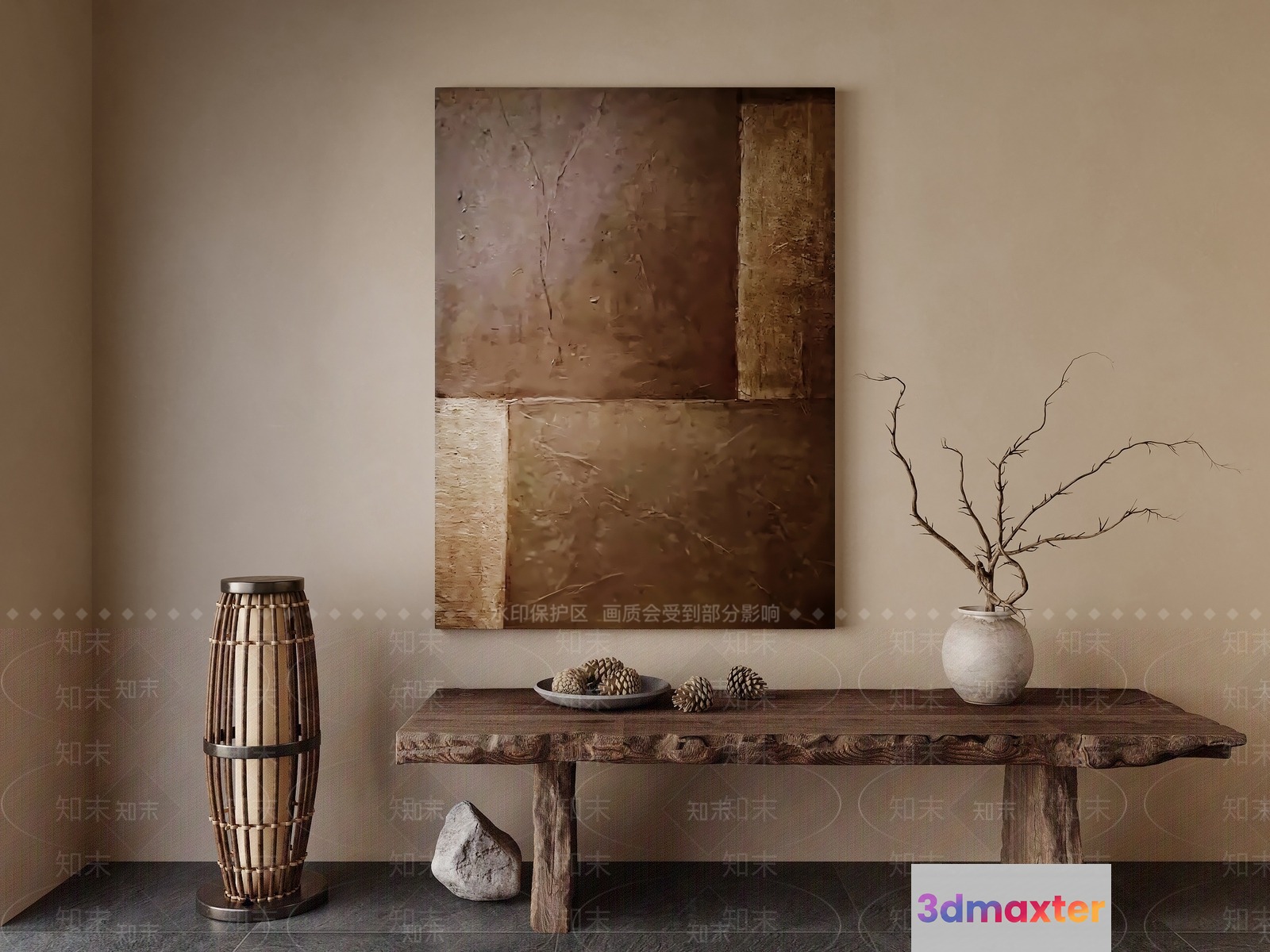 Modern Rustic Interior Design 3D Model - 1944 - VRAY Render
