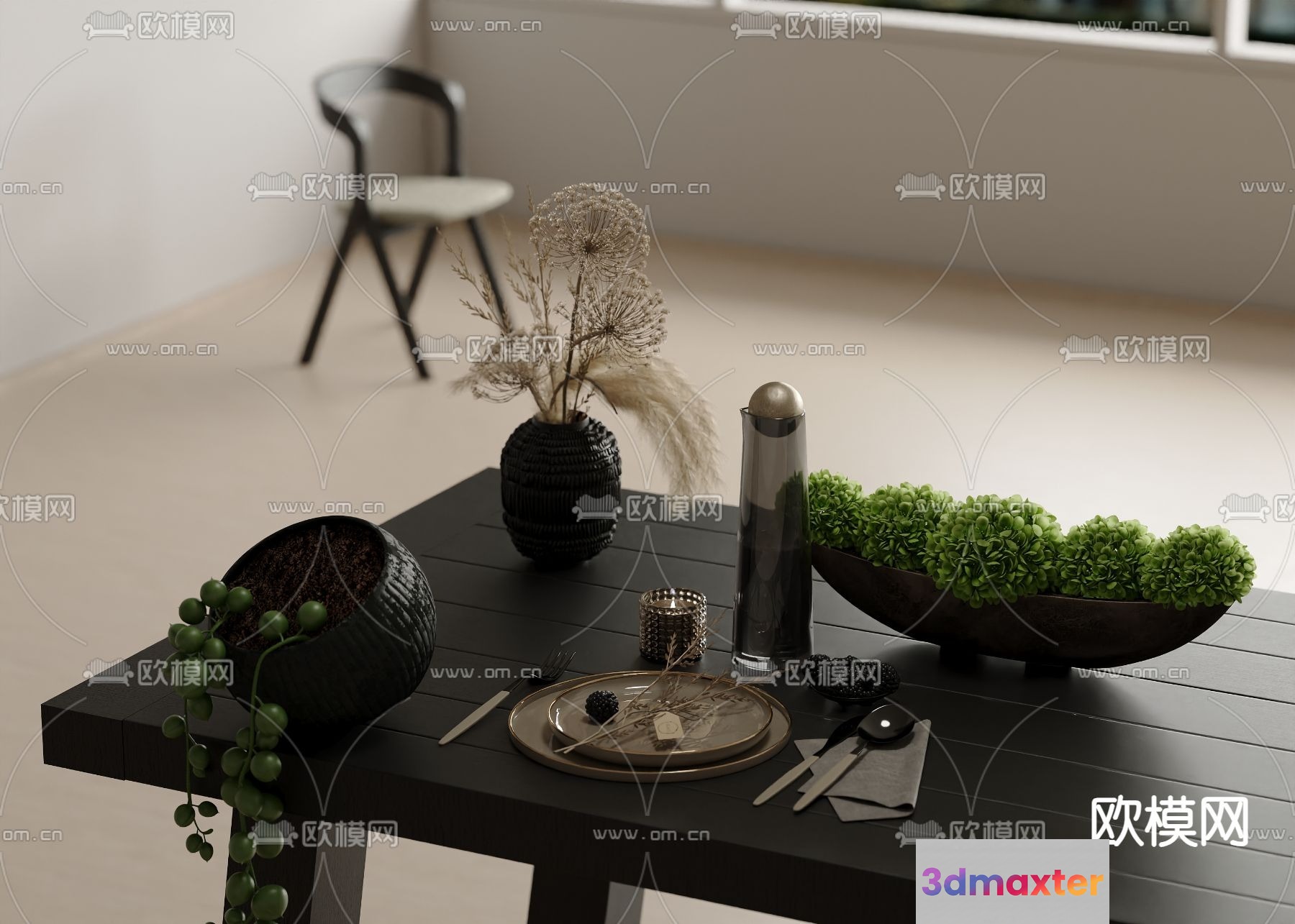 Modern Home Decor 3D Model - 8830 - VRAY Render