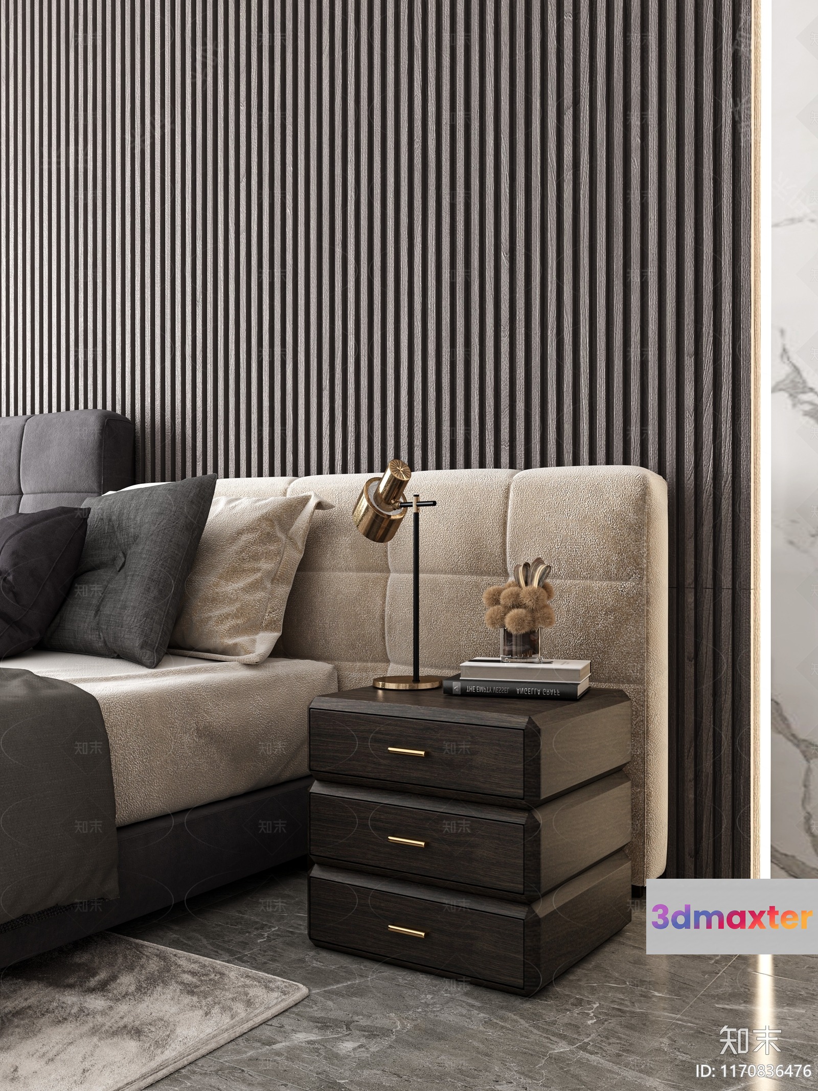 Modern Bedroom Furniture 3D Model - 879 - VRAY Render
