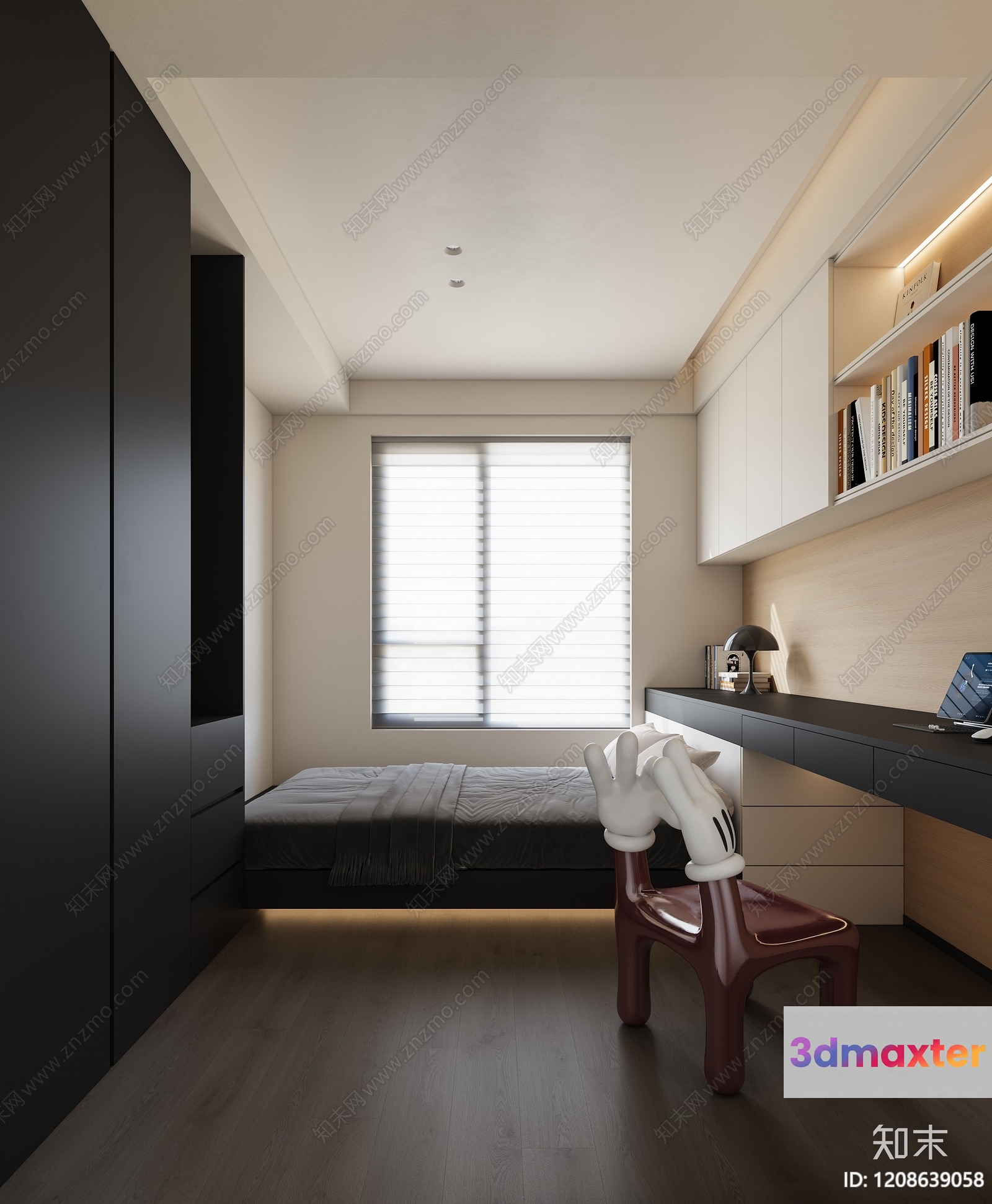 Modern Bedroom Design 3D Model - 9105 - VRAY Render