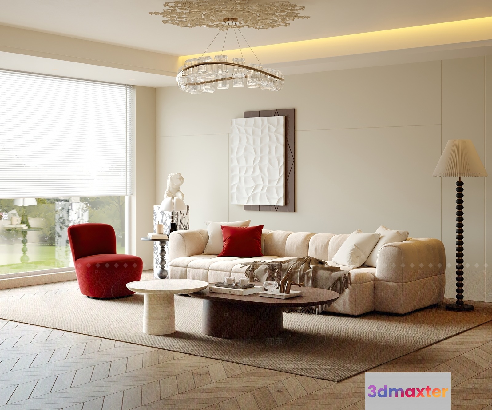 Modern Living Room 3D Model - 3237 - VRAY Render