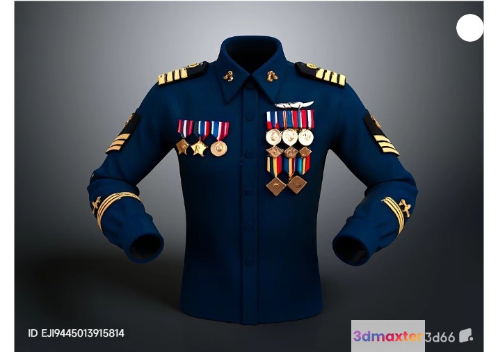 Blue Military Jacket 3D Model - 18087 - VRAY Render