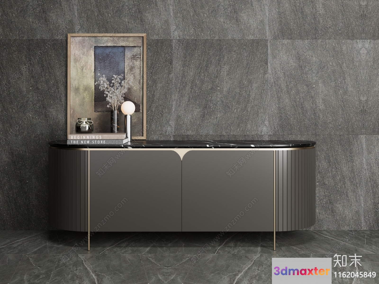 Modern Gray Sideboard 3D Model - 17146 - VRAY Render