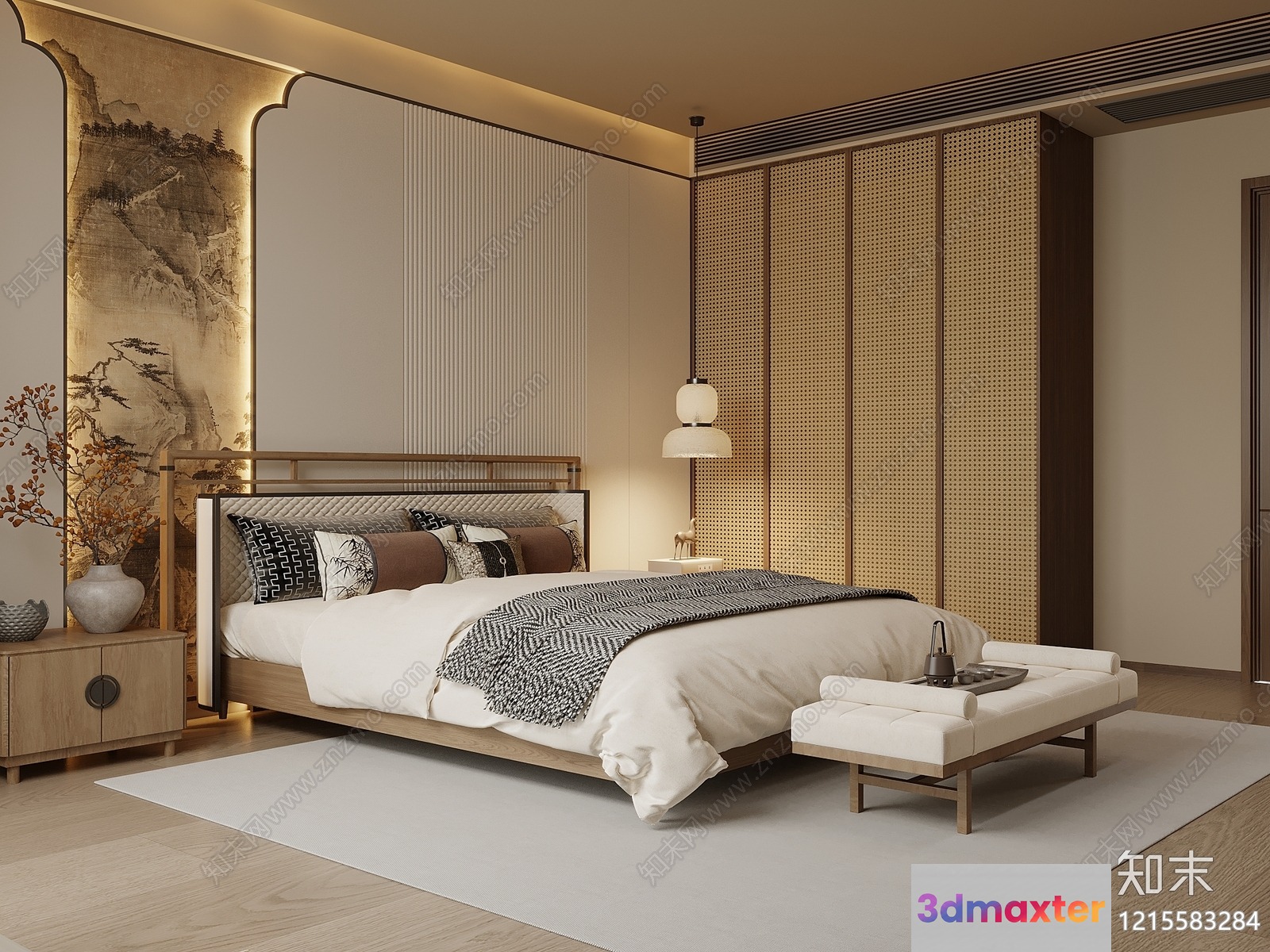 Cozy Bedroom 3D Model - 14159 - VRAY Render