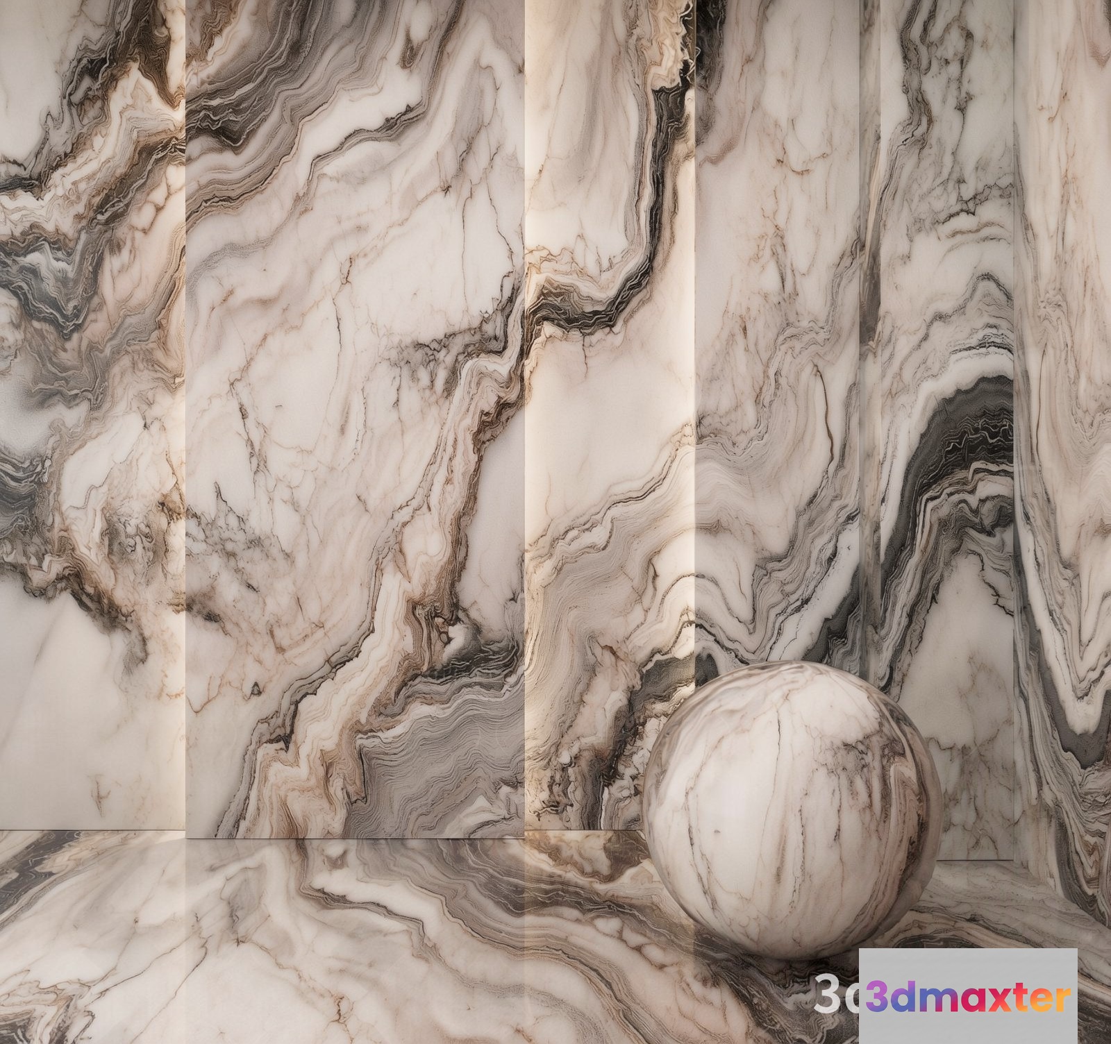 A Marble Sphere 3D Model - 19265 - VRAY Render