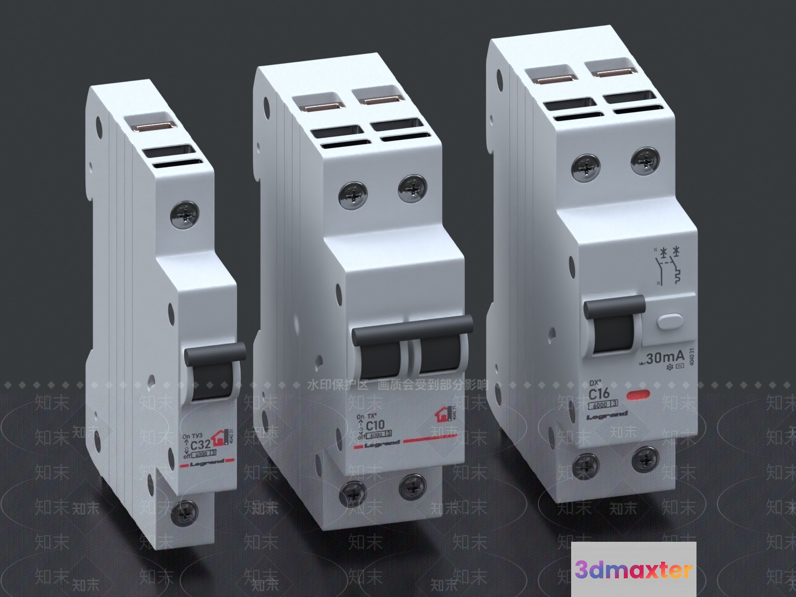The Single Main Subject Is A White Electrical Circuit Breaker 3D Model - 13671 - VRAY Render