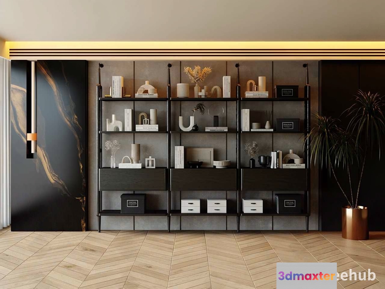 Modern Shelving Unit 3D Model - 22256 - VRAY Render