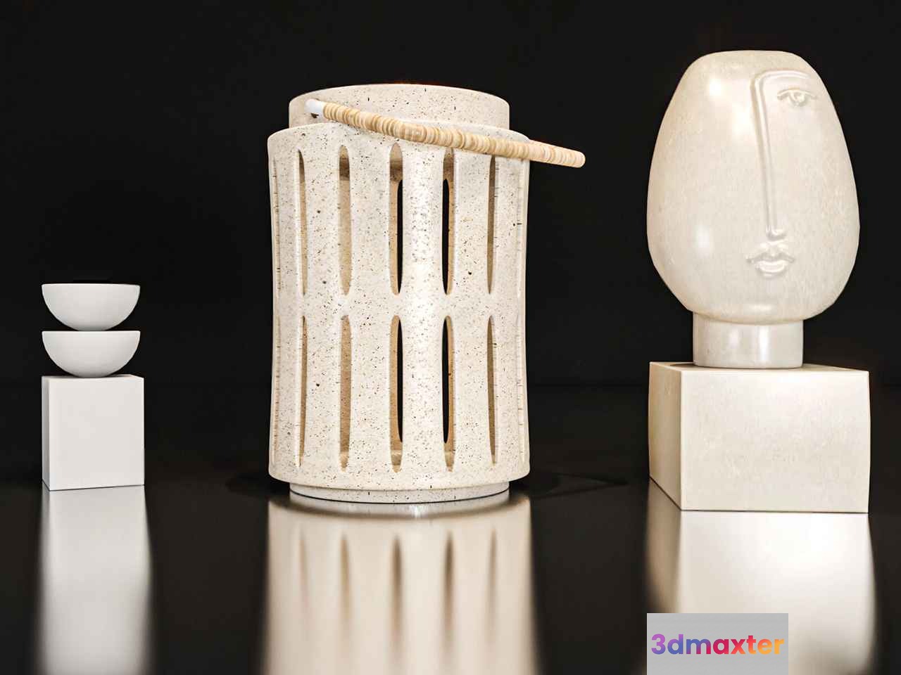 A Collection Of White Sculptures 3D Model - 22367 - VRAY Render