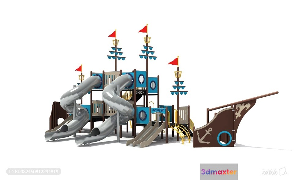A Pirate-Themed Playground 3D Model - 8349 - VRAY Render