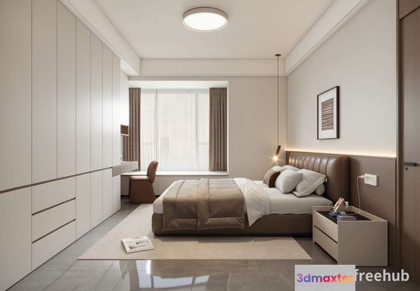 Cozy Bedroom 3D Model - 21324 - VRAY Render