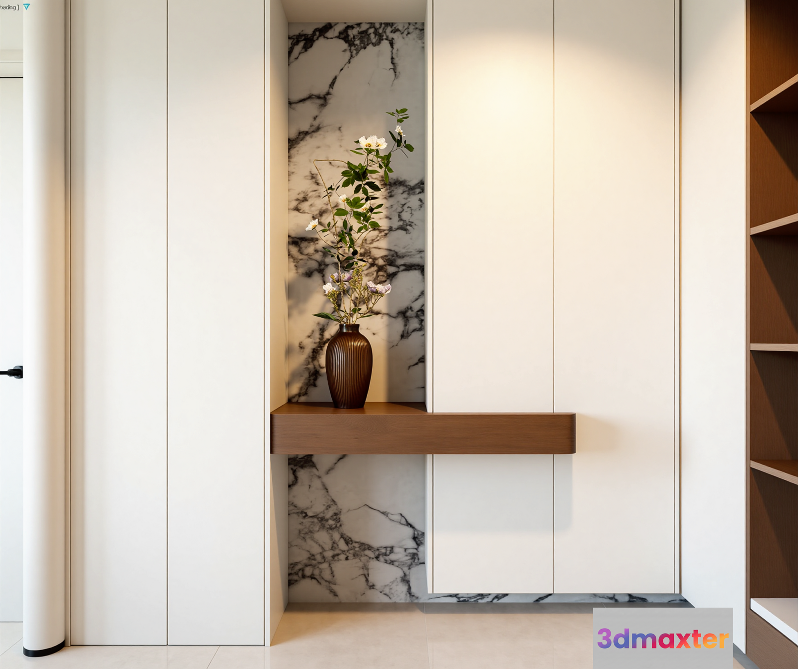 Modern White Cabinet 3D Model - 10433 - VRAY Render