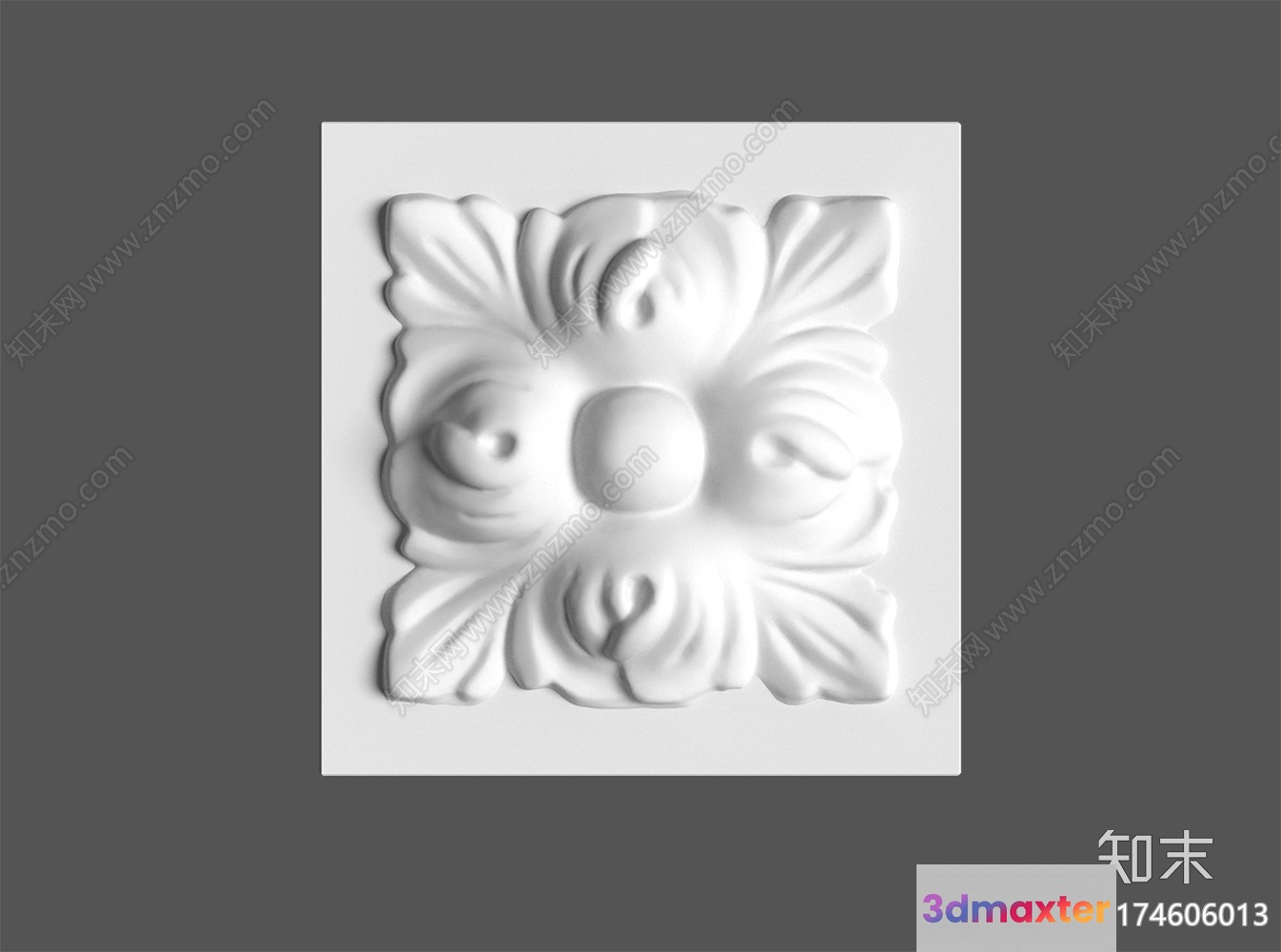 White Decorative Wall Art 3D Model - 18028 - VRAY Render