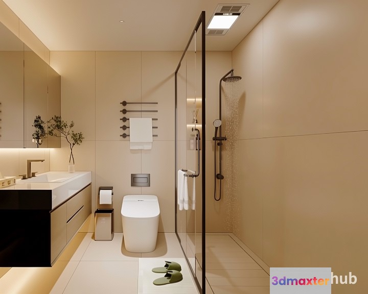 Modern Bathroom 3D Model - 23547 - VRAY Render