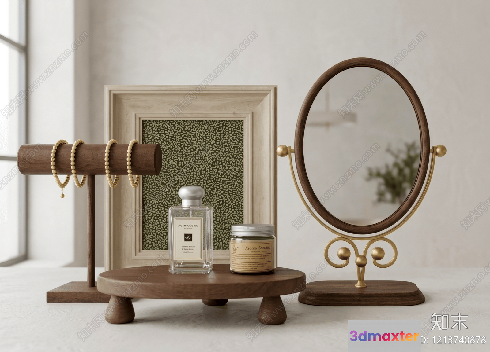 A Mirror On A Stand 3D Model - 12091 - VRAY Render