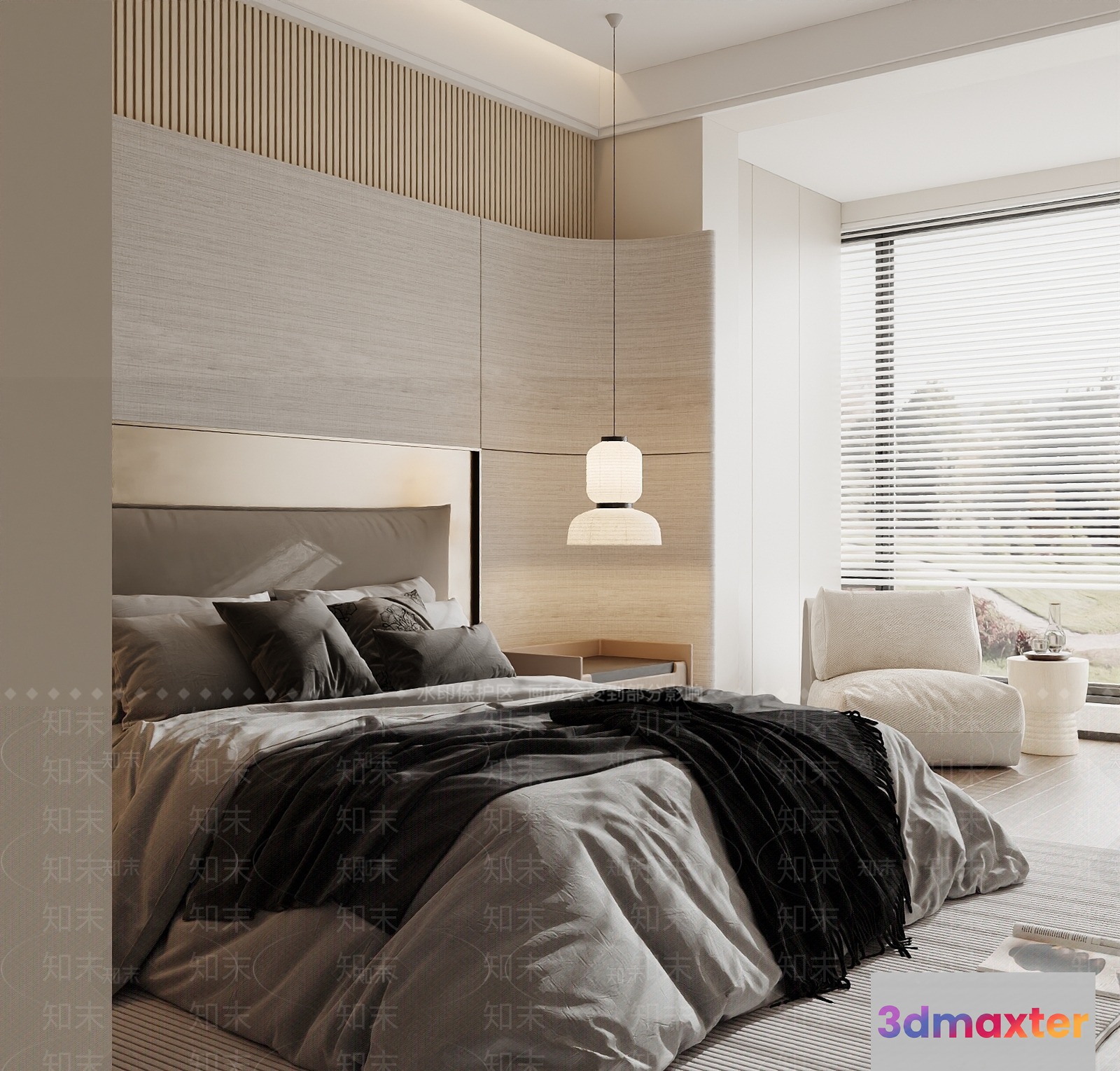 Modern Cozy Bedroom 3D Model - 22300 - CORONA Render