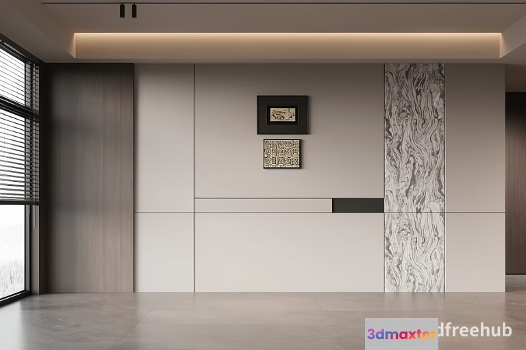 Modern Minimalist Wall 3D Model - 19864 - VRAY Render