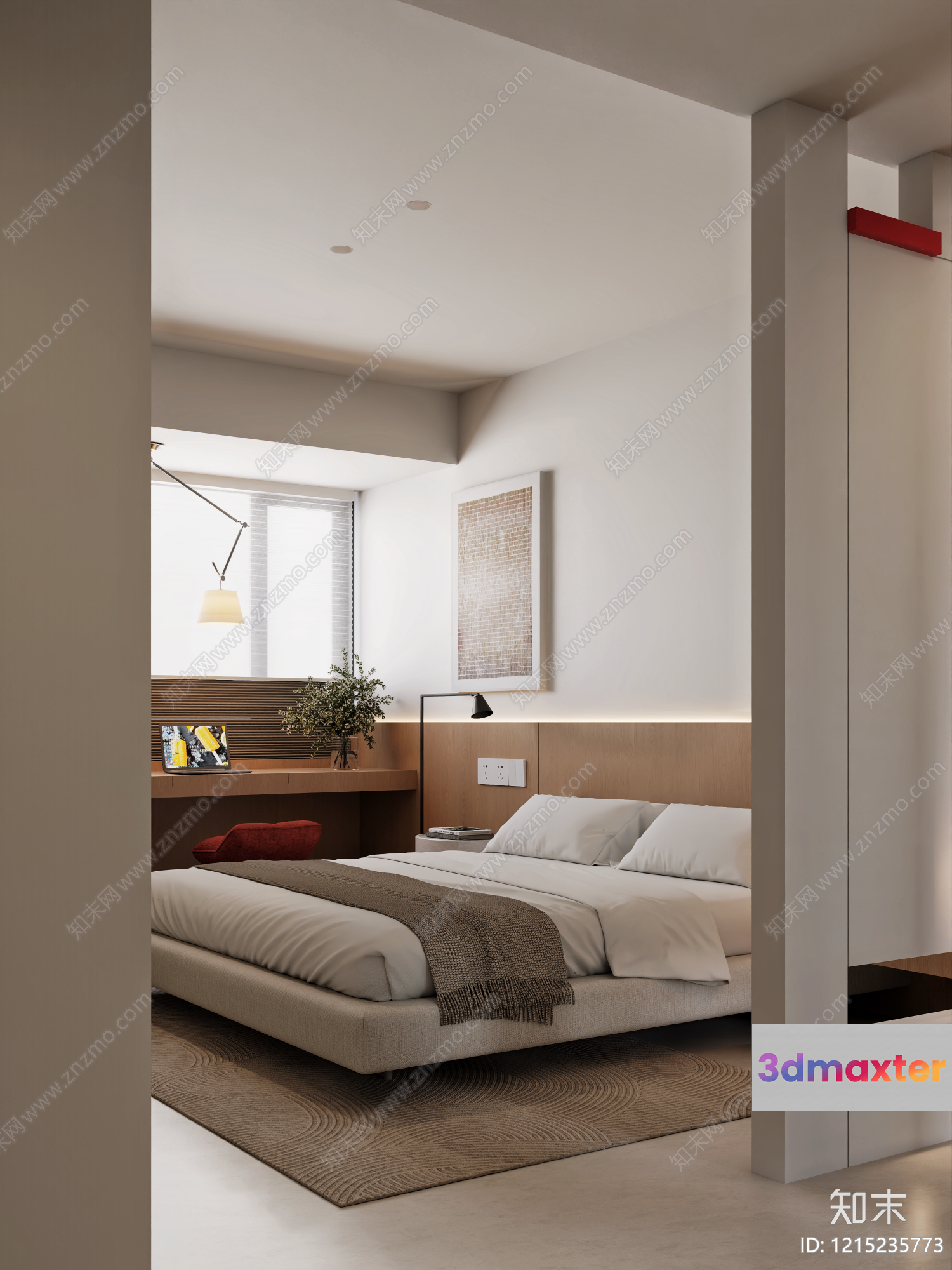 Cozy Modern Bedroom 3D Model - 9906 - VRAY Render