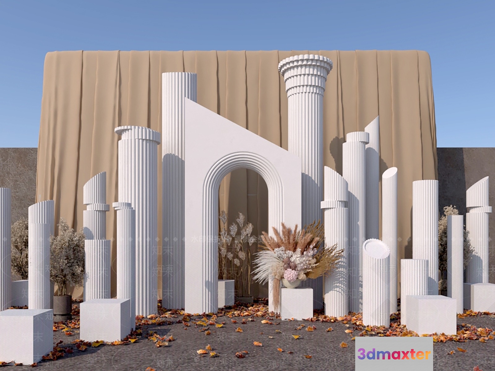 A Decorative Outdoor Space 3D Model - 16612 - VRAY Render