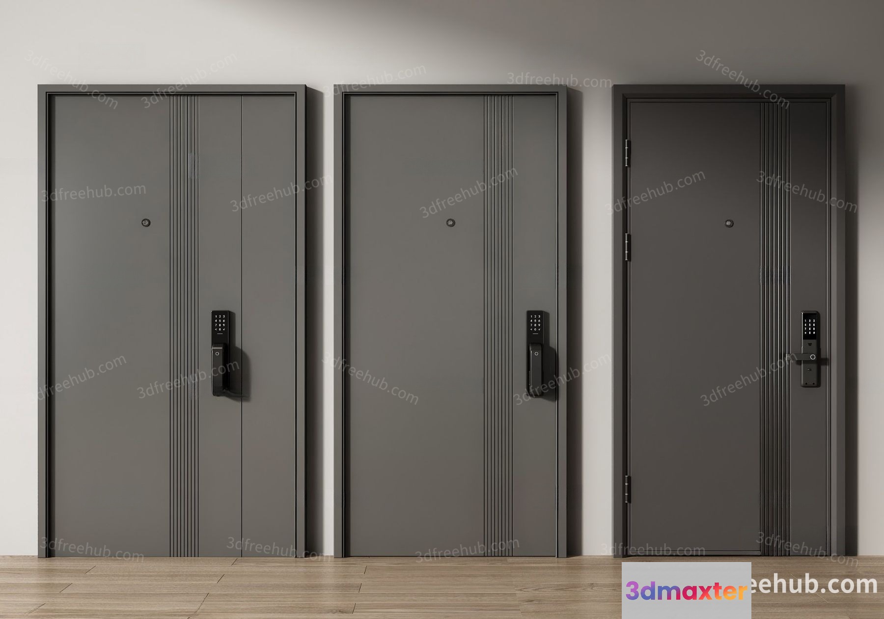 Gray Security Doors 3D Model - 18699 - VRAY Render