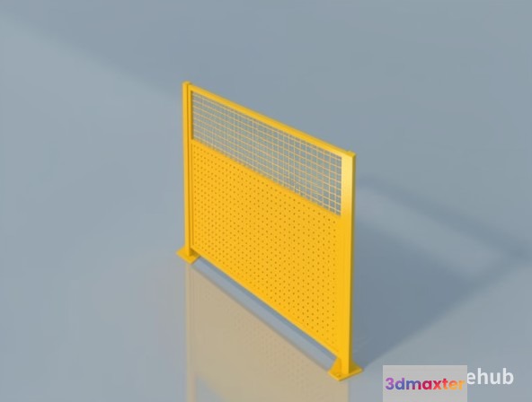 Yellow Metal Partition 3D Model - 20902 - VRAY Render