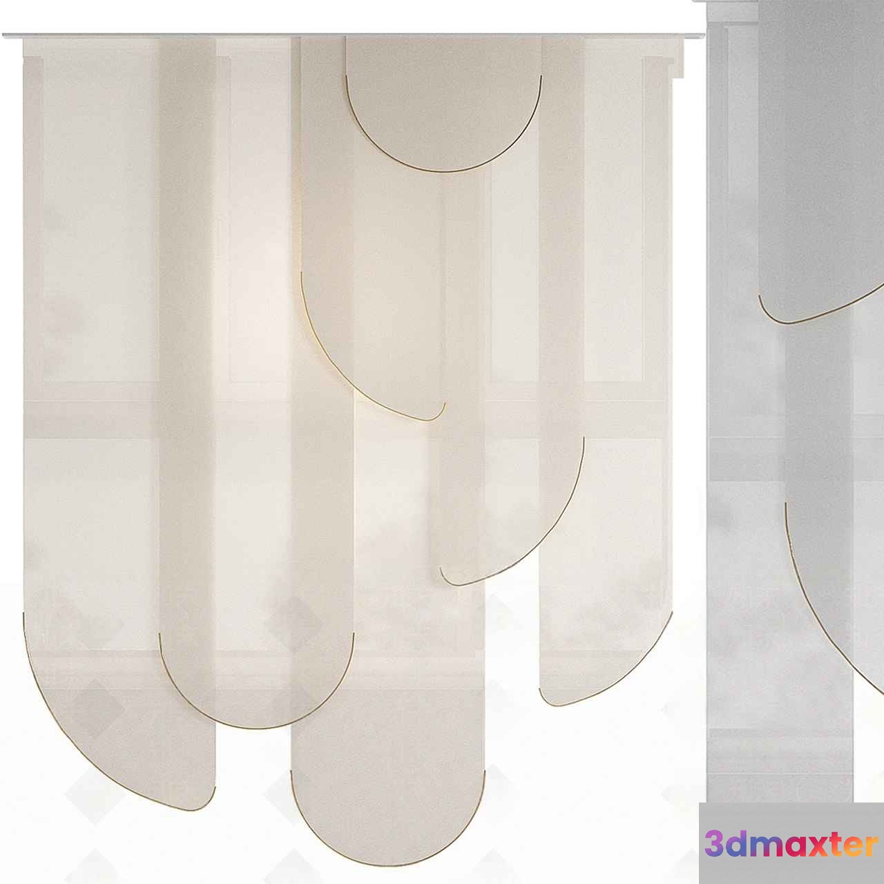 White Curtain 3D Model - 19768 - VRAY Render