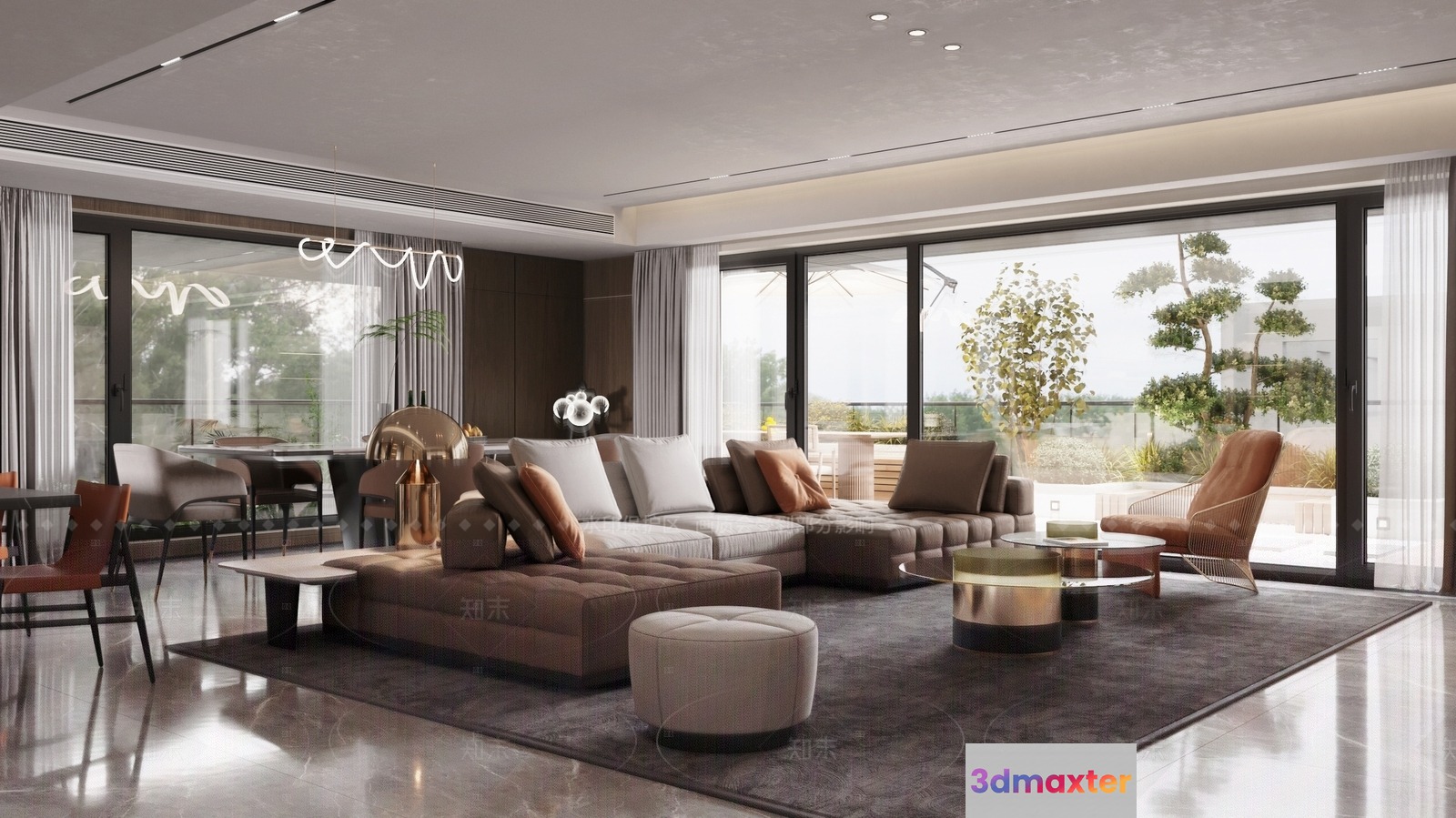 Modern Living Room 3D Model - 759 - VRAY Render