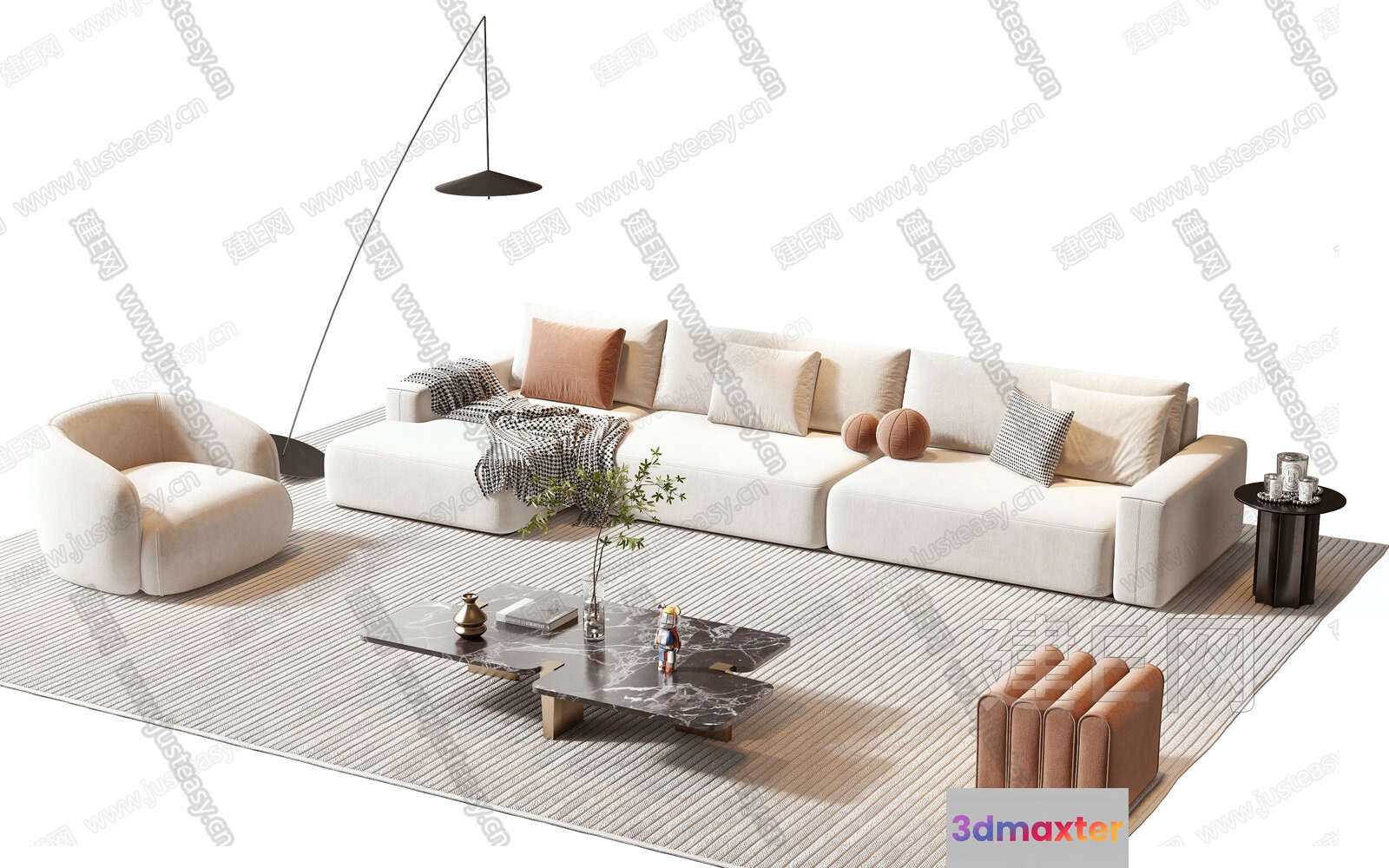 Modern Living Room 3D Model - 17881 - VRAY Render