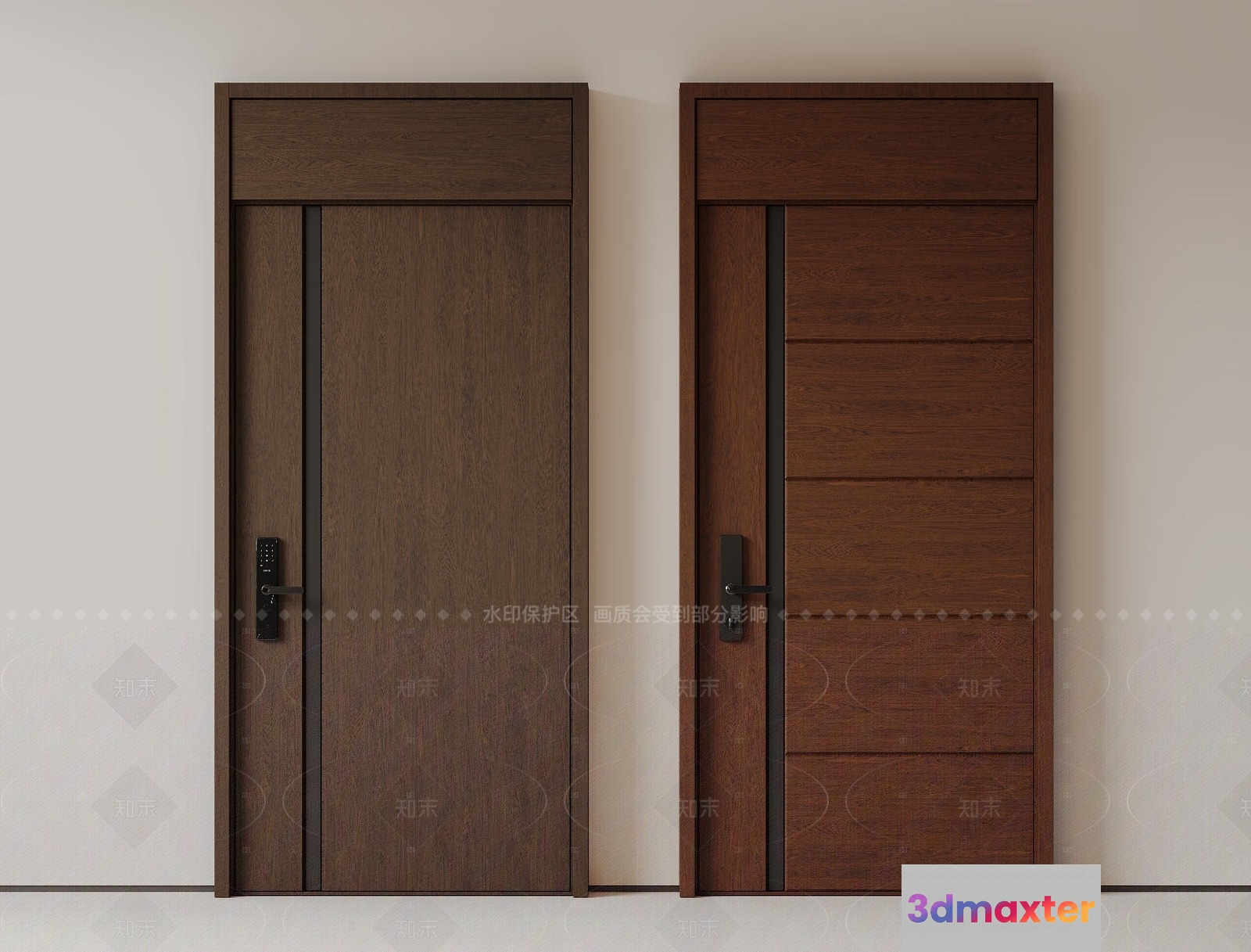 Modern Wooden Doors 3D Model - 9518 - VRAY Render