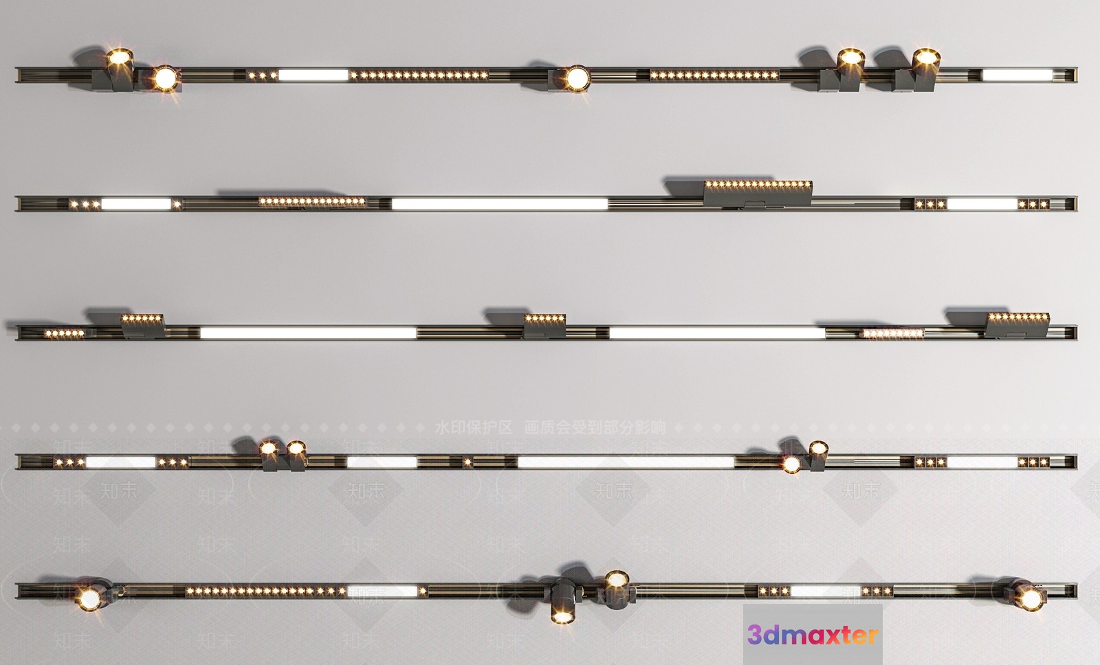 Gold Light Fixture 3D Model - 22813 - VRAY Render