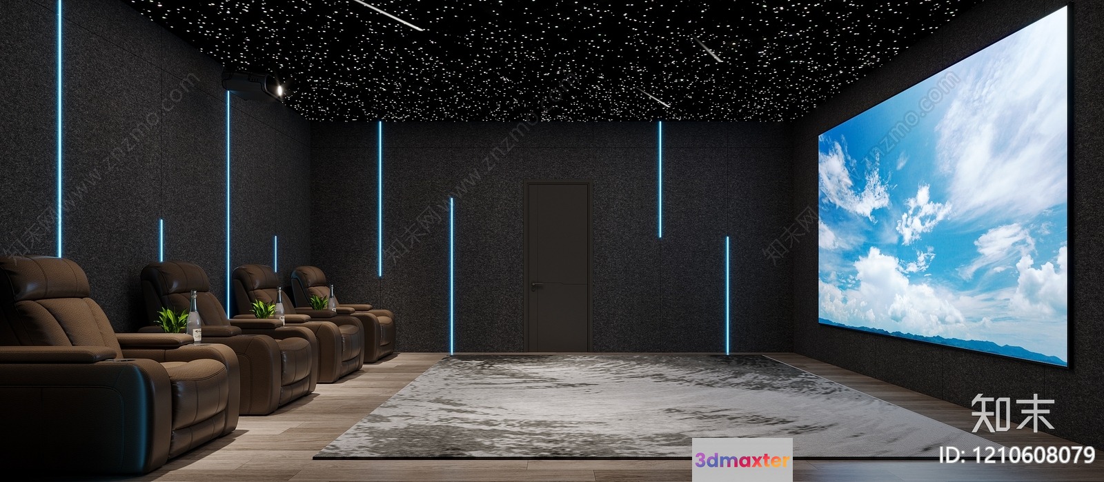 Modern Home Theater Room 3D Model - 11918 - VRAY Render