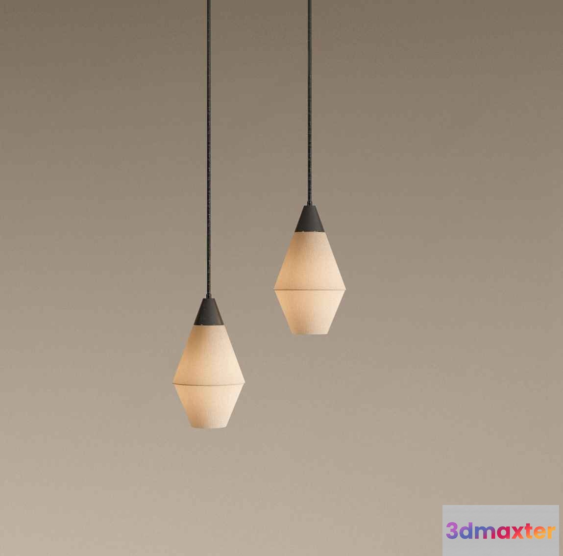 Two Hanging Light Fixtures 3D Model - 22663 - VRAY Render