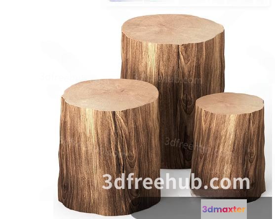 Wooden Tree Stumps 3D Model - 19205 - VRAY Render